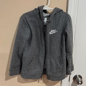 Nike Kids Charcoal Gray Zip-Up Hoodie